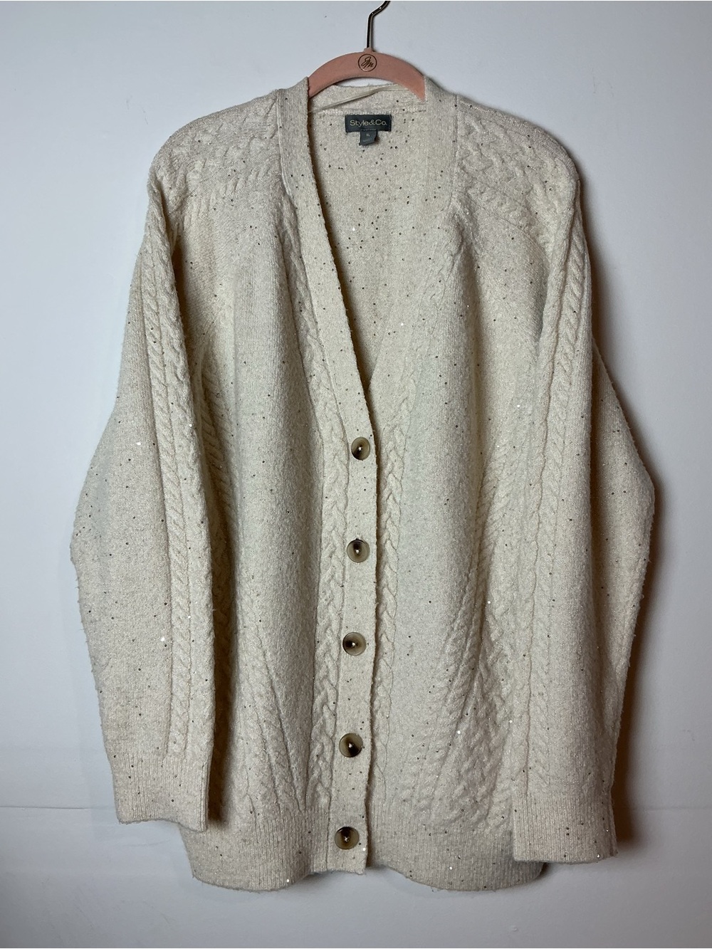 Style&Co. Women’s Sequin Button Cardigan Sweater Size XL
